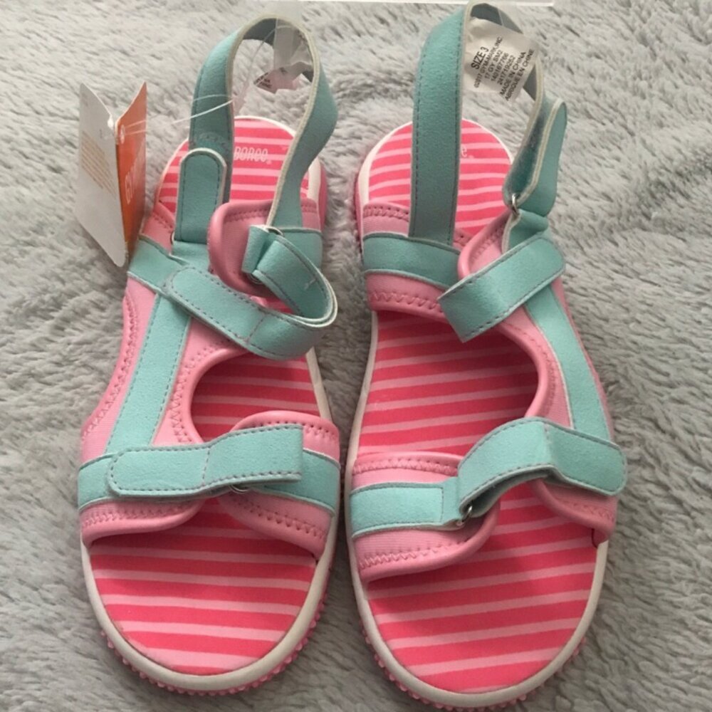NWT Gymboree sandals girls size 3 (big kid) Jungle Brigts pink blue summer NEW